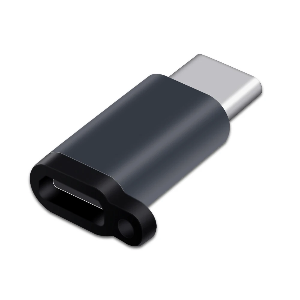 Серый Ascromy 3 шт. USB C адаптер mi crousb к разъему type C с брелком для samsung S9 S8 Xiaomi mi 8 SE Oneplus 6 зарядное устройство адаптер - Цвет: Серый