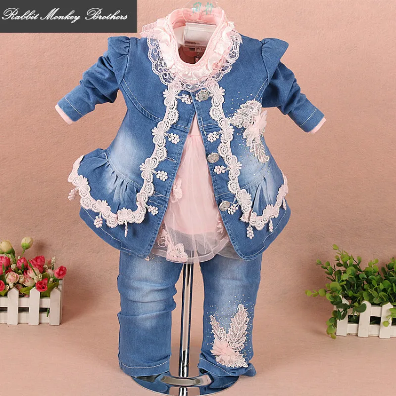 Кролик обезьяна братья детская одежда Обувь для девочек Весенняя джинсовая три 1