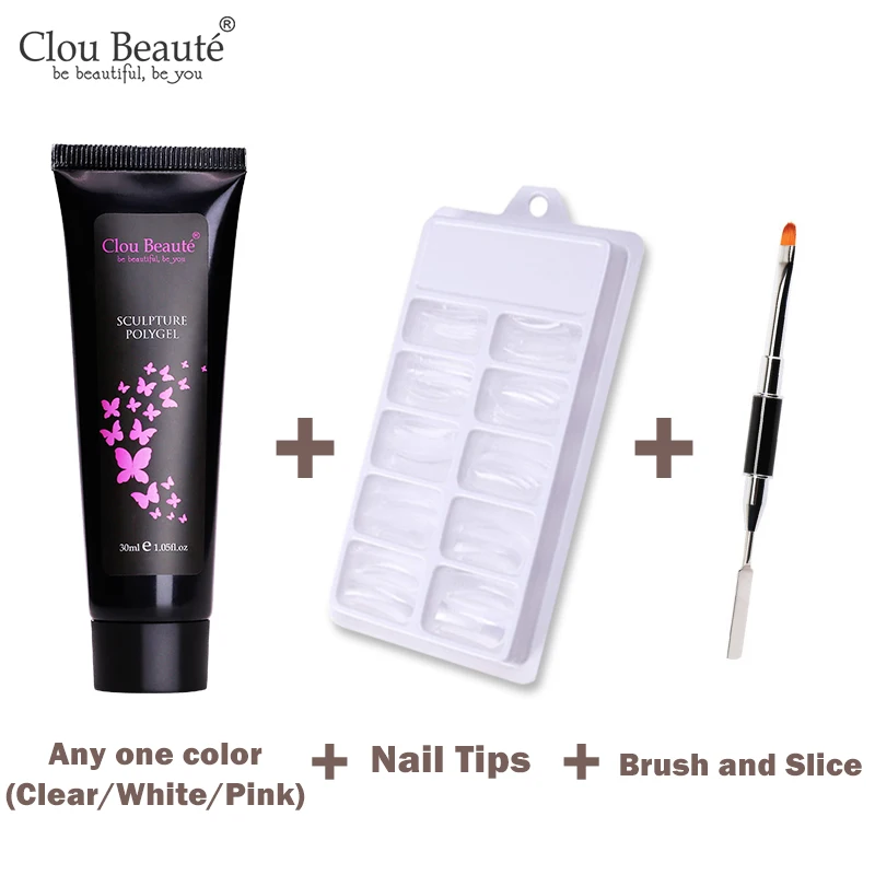 Clou Beaute строительный Гель-лак для ногтей розовый, белый, прозрачный УФ-Гель-лак для наращивания ногтей быстростроительный Желейный гель французский маникюр - Цвет: any-1 nail-tips pen