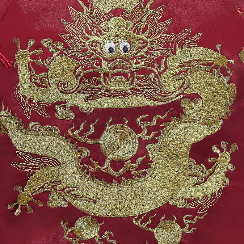 Мужской красный cheongsam тост костюмы жениха платье куртка длинное Традиционный