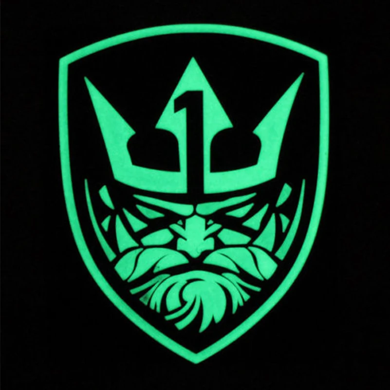 Нашивка GITD King Neptune светится в темноте тактическая нашивка воина значок армейские