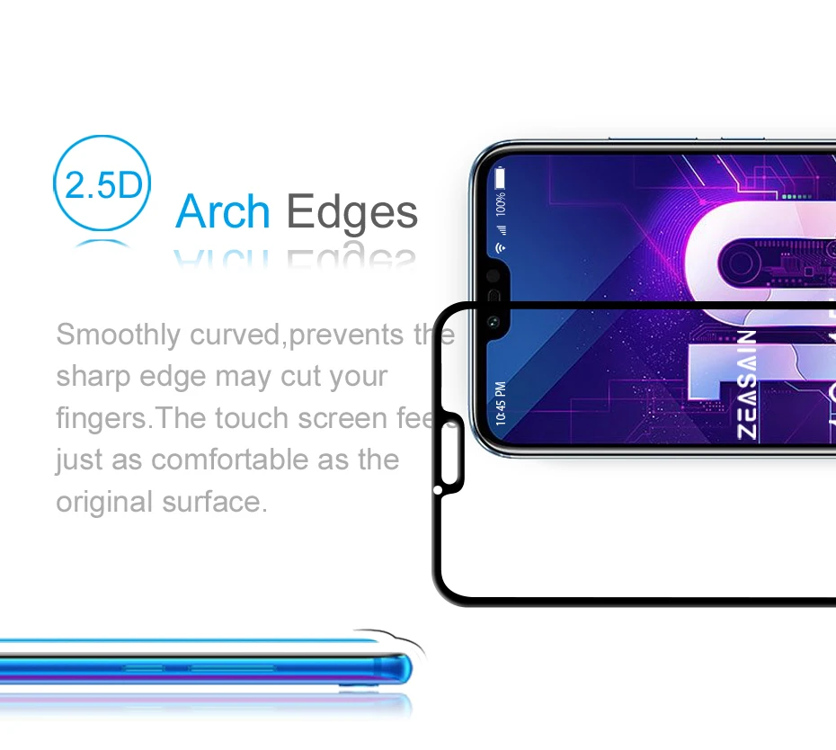 ZEASAIN 9H полное покрытие закаленное стекло для huawei Honor 10 Honor10 протектор экрана 2.5D закаленное защитное стекло пленка
