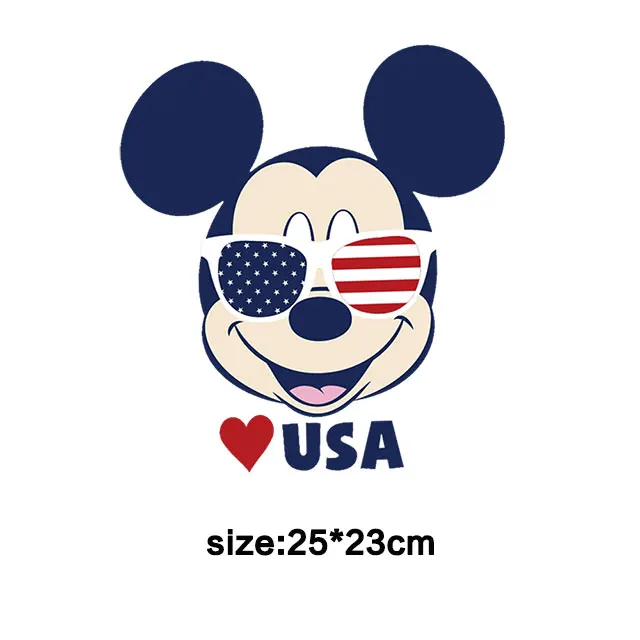 mickey No.3 Хит, большой размер, 25 см, Мультяшные брендовые нашивки с мышкой, утюжок для одежды, для детей, сделай сам, наклейки для глажки, аксессуары для одежды - Цвет: mickey No.3