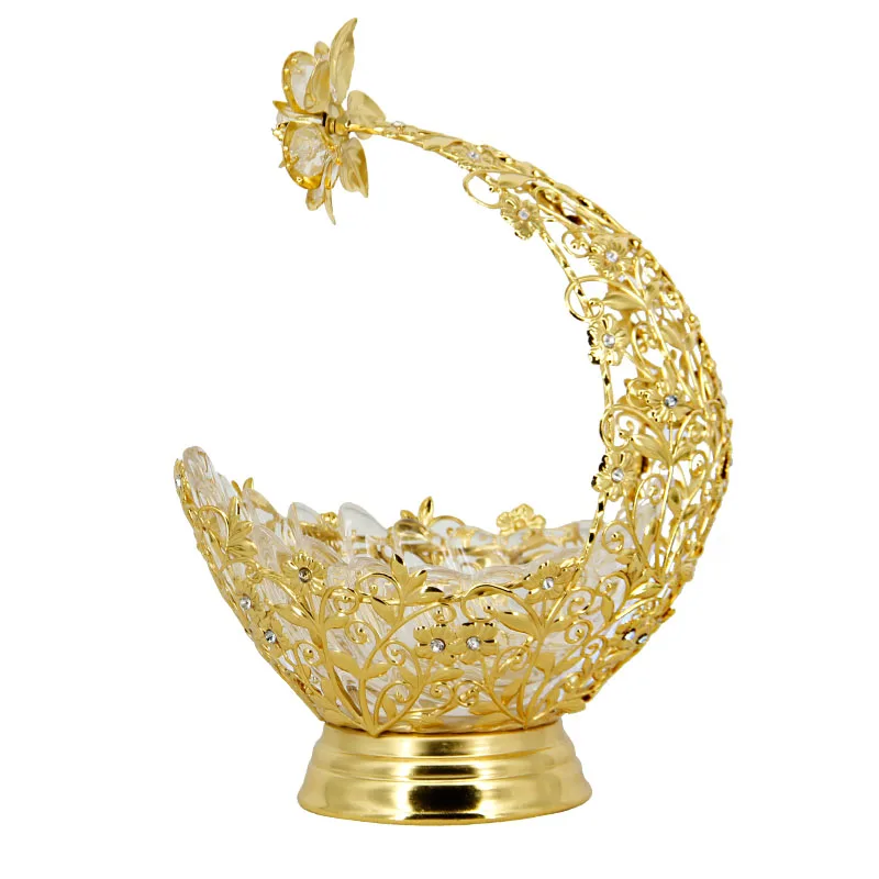 Креативная стеклянная тарелка для фруктов с крышкой европейская роскошная