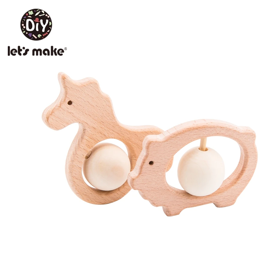 

Let's Make 20pc Wooden Teether Wood Teething Toy Baby Gift Diy Pendant Animal Shaped Holder Rattle Nursing Wood DIY Baby Gift