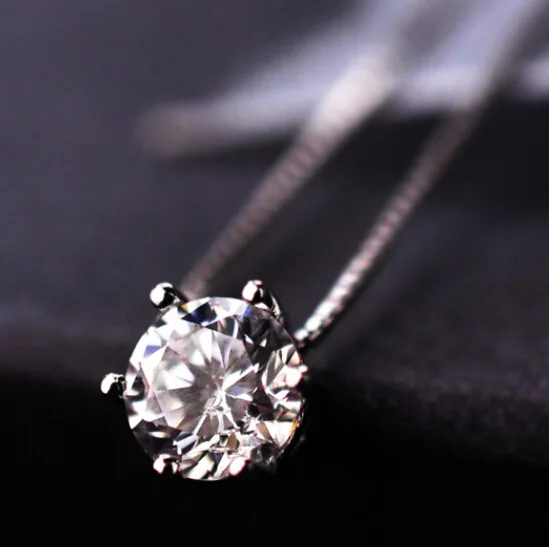 Hot Sell 925 Sterling Silver Single Chain Female Fashion Elegant Crystal Zircon Necklace Exquisite Drop Shipping | Украшения и