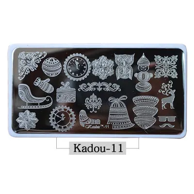 11 Nowflakes(Kadou1-22S)-стальная штамповочная пластина Новинка 22 Рождественский дизайн ногтей Изображение Штамповка пластина лак маникюрный шаблон педикюр - Цвет: 11