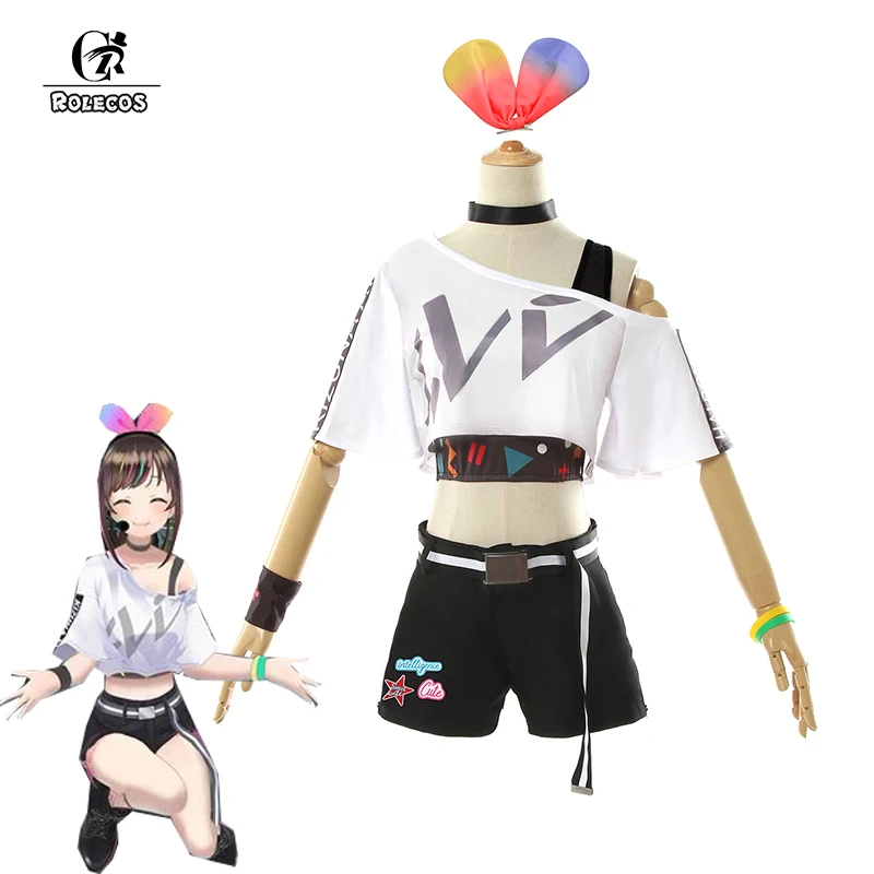 ROLECOS аниме первый Virtual YouTuber Косплей Костюм Kizuna AI костюм Hello World униформа женский