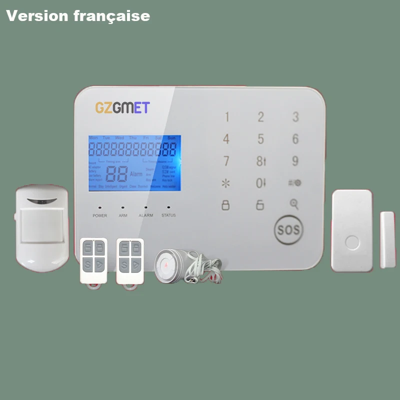 GZGMET French  App GSM Alarme Touch Panel Motion Sensor House Security Home Alarm Wireless French