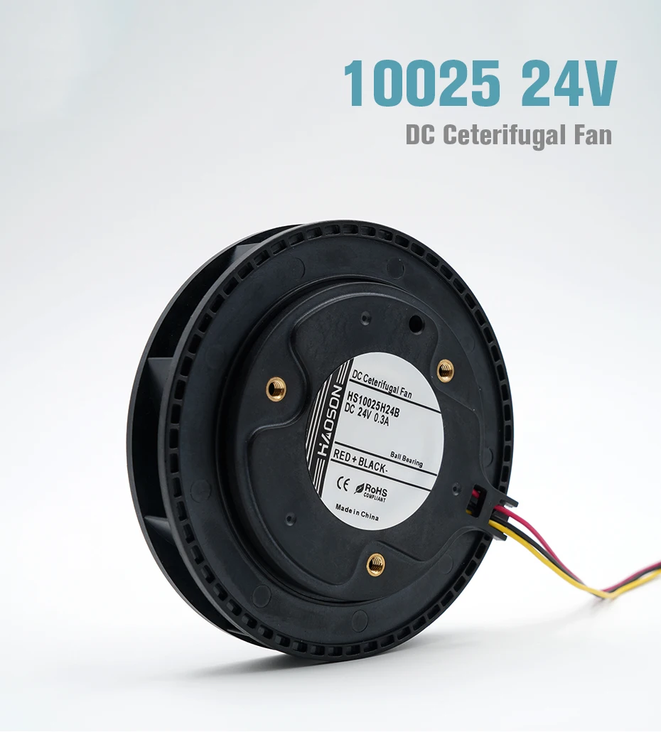 10025 DC 24V воздуходувка, центробежный вентилятор, бесщеточный двигатель постоянного тока, очиститель воздуха, Габаритные размеры 100*25 мм HS10025H24B