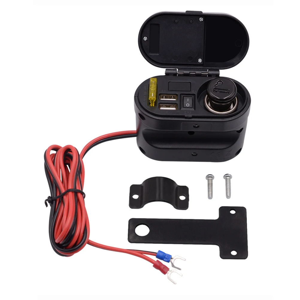 Мотоцикл USB зарядное устройство вольтметр Водонепроницаемый дисплей времени