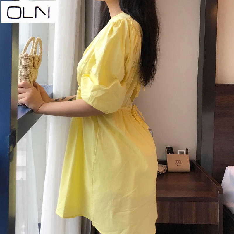 Vestidos платье OLN Новое корейское Ins мужское девичье Кукольное с ремешком на спине
