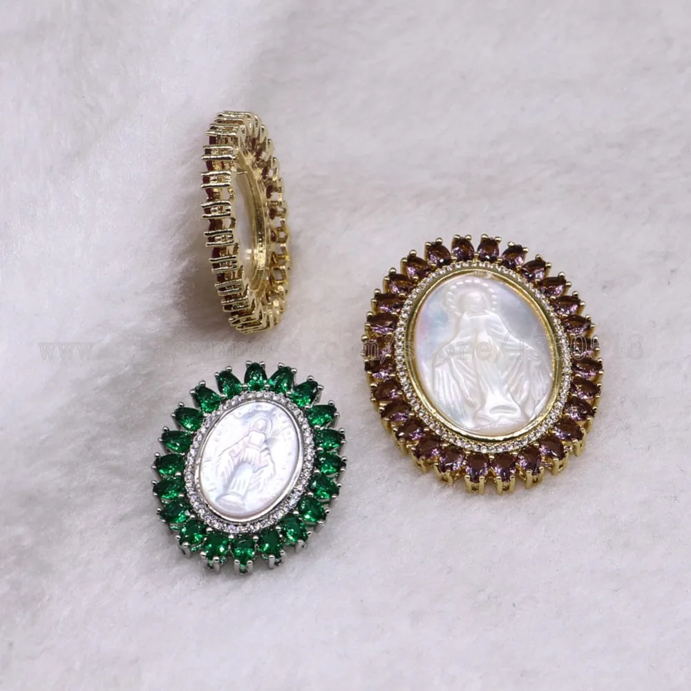 Оптовая продажа 5 шт. подвески в виде ракушек с микрозакрепкой кубический циркон