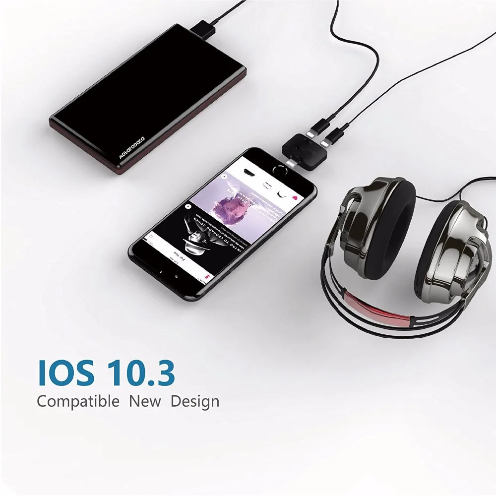 2in1 наушники Зарядное устройство адаптер Поддержка IOS 10.3 обсуждение вызова музыка