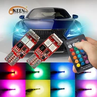 okeen led headlight bulb rgb t10 canbus car led light bulb with remote controller 2pcs 6smd 5050 t10 w5w colourful flash strobe