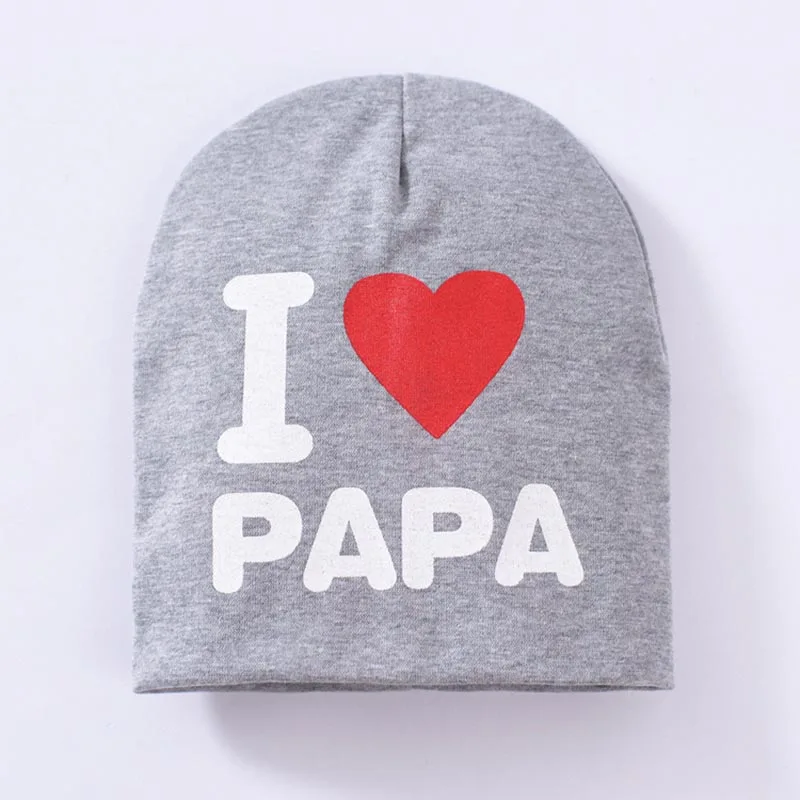 2018 весна осень I lOVE PAPA MAMA вязаная теплая хлопковая шапка детская зимняя реквизит