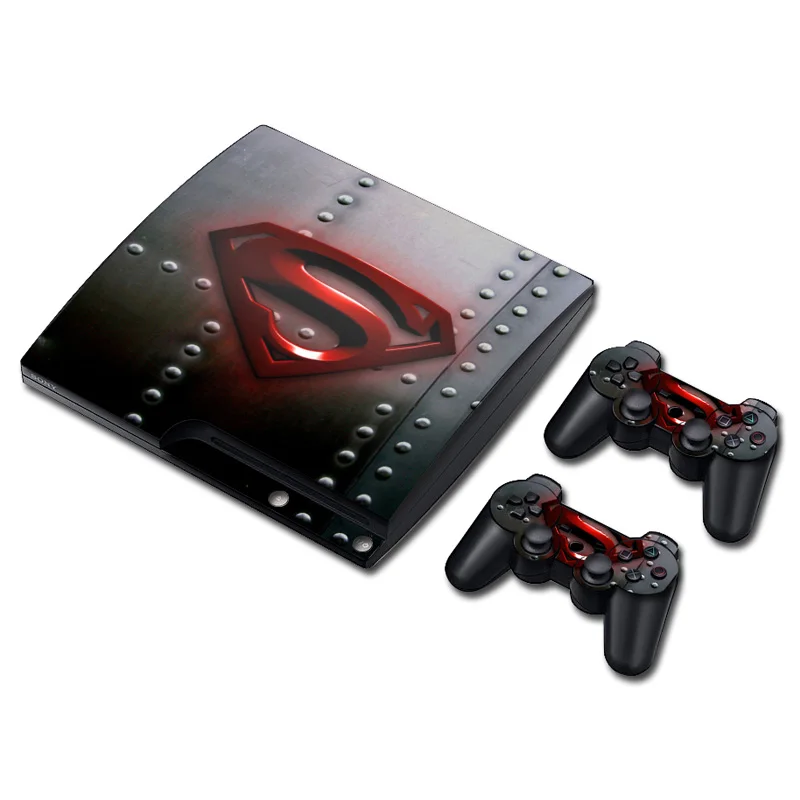 DC Супермен кожи наклейка для PS3 тонкий playstation 3 консоль и контроллеры для PS3 Скины Виниловые наклейки
