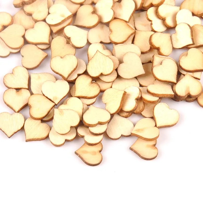 100pcs Mini Natural Heart pattern wooden Scrapbooking Carft for Home decoration diy Handmade 10mm MT1808 | Дом и сад