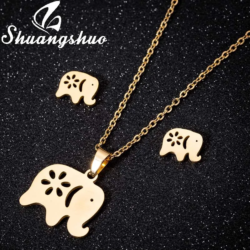 Gold Shuangshuo, ожерелье с кулоном в виде кошки, для женщин, нержавеющая сталь, длинная цепочка, ожерелье, выдалбливают, животное, колье, колье, Женские Ювелирные изделия - Окраска металла: Gold