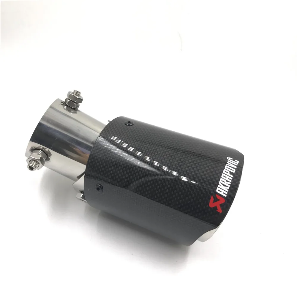 1x регулируемый угол Akrapovic наконечники из углеродного волокна для автомобиля выхлопная труба для Renault Opel автомобиль-Стайлинг универсальные автомобильные аксессуары