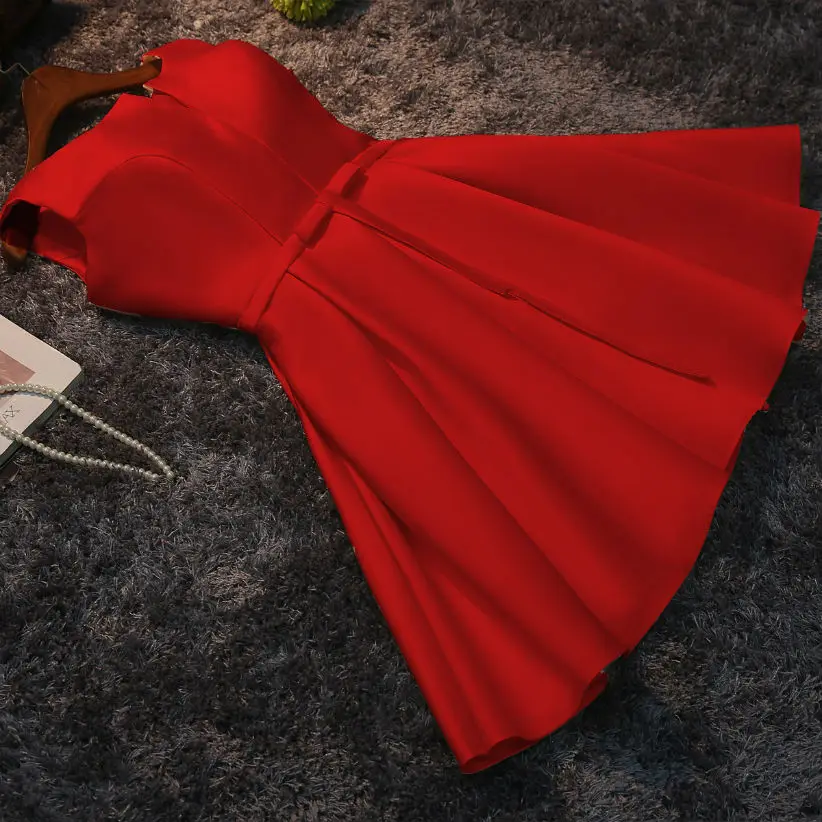 NICEOOXIAO Short Evening Dress 2019 Women Elegant Satin Party Ball Gown Sexy Bride Banquet Custom Formal Robe De Soiree 95 | Свадьбы и