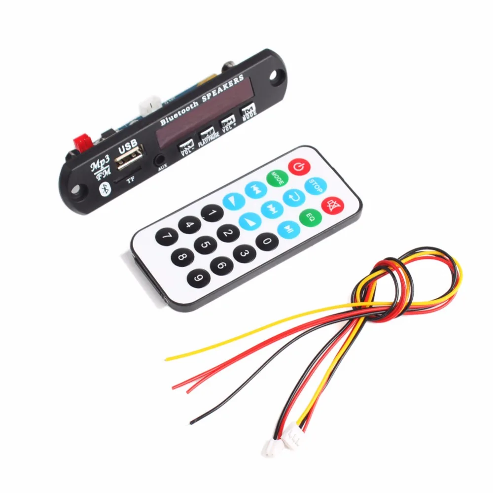 Беспроводной Bluetooth 12 В 5 в микро usb микрофон 3 мм AUX FLAC MP3 WMA декодер плата аудио