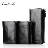 contacts hot sale genuine leather men clutch wallets card case mens card holders purse 3 style wallet with coin pocket black