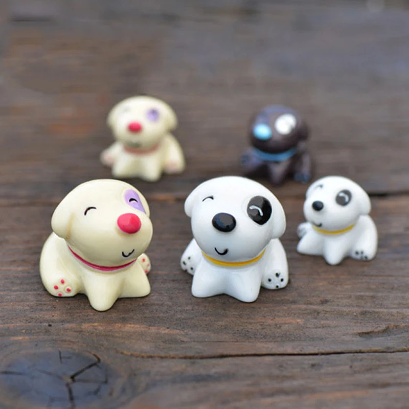 

5Pcs/set Cartoon Animal Models Pet Toys DIY Doll House Decoration Cute Dog Miniatures Mini Figures Fairy Garden Decoration