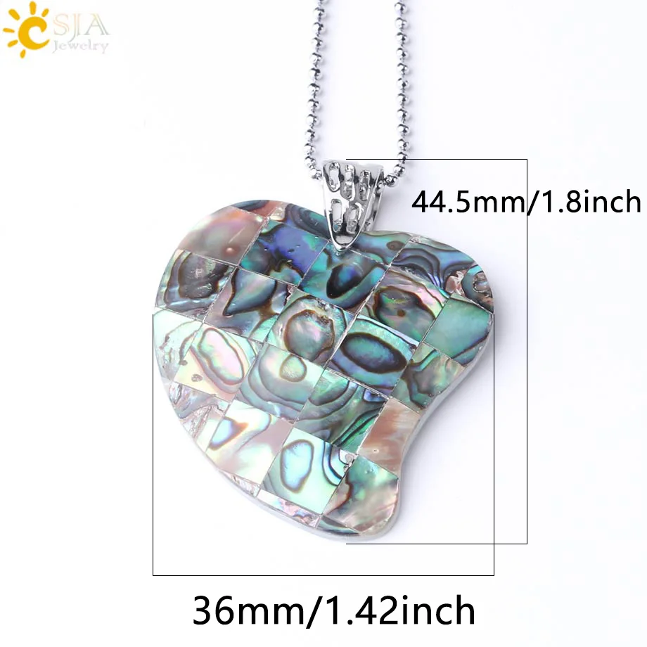 Heart 2 Chain Csja натуральный Абалон оболочки кулон сердце капли воды форма сращивания раковины Подвески ожерелье океан Стиль Ювелирные изделия для женщин мужчин F979 - Окраска металла: Heart 2 Chain
