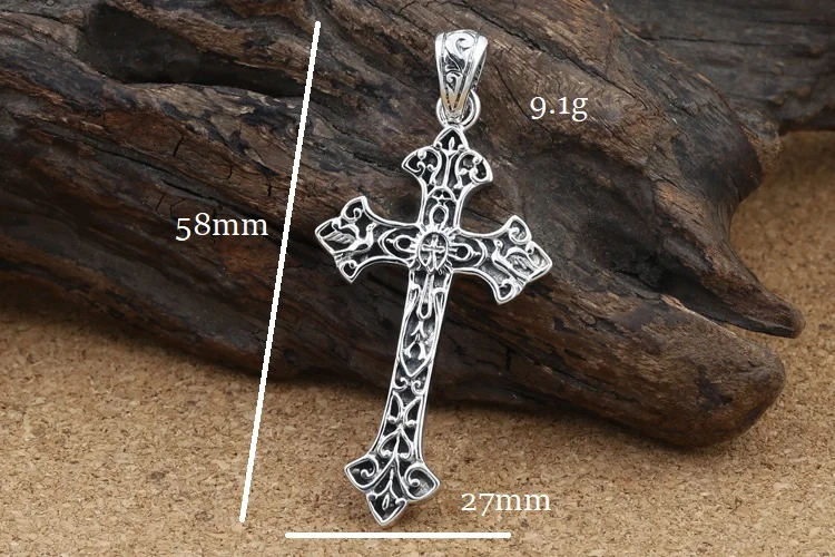 Pendant only 925 серебряный крест кулон ожерелье Винтаж 925 пробы серебряный крестик с Иисусом Христом кулон красный каменный крест кулон ожерелье - Окраска металла: Pendant only