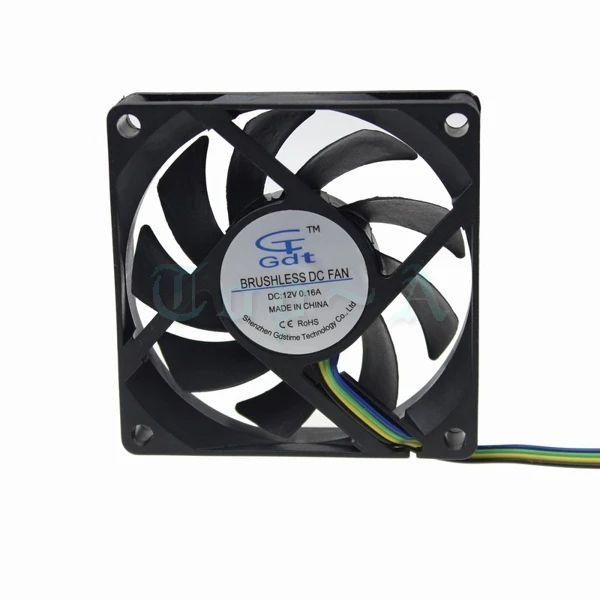 2 шт. Gdstime 7015 H DC 12 В 4Pin обнаруживает скорость компьютерный корпус охлаждающий вентилятор 70x70x15 мм гидравлический подшипник 70 мм x 15 мм ПК кулер