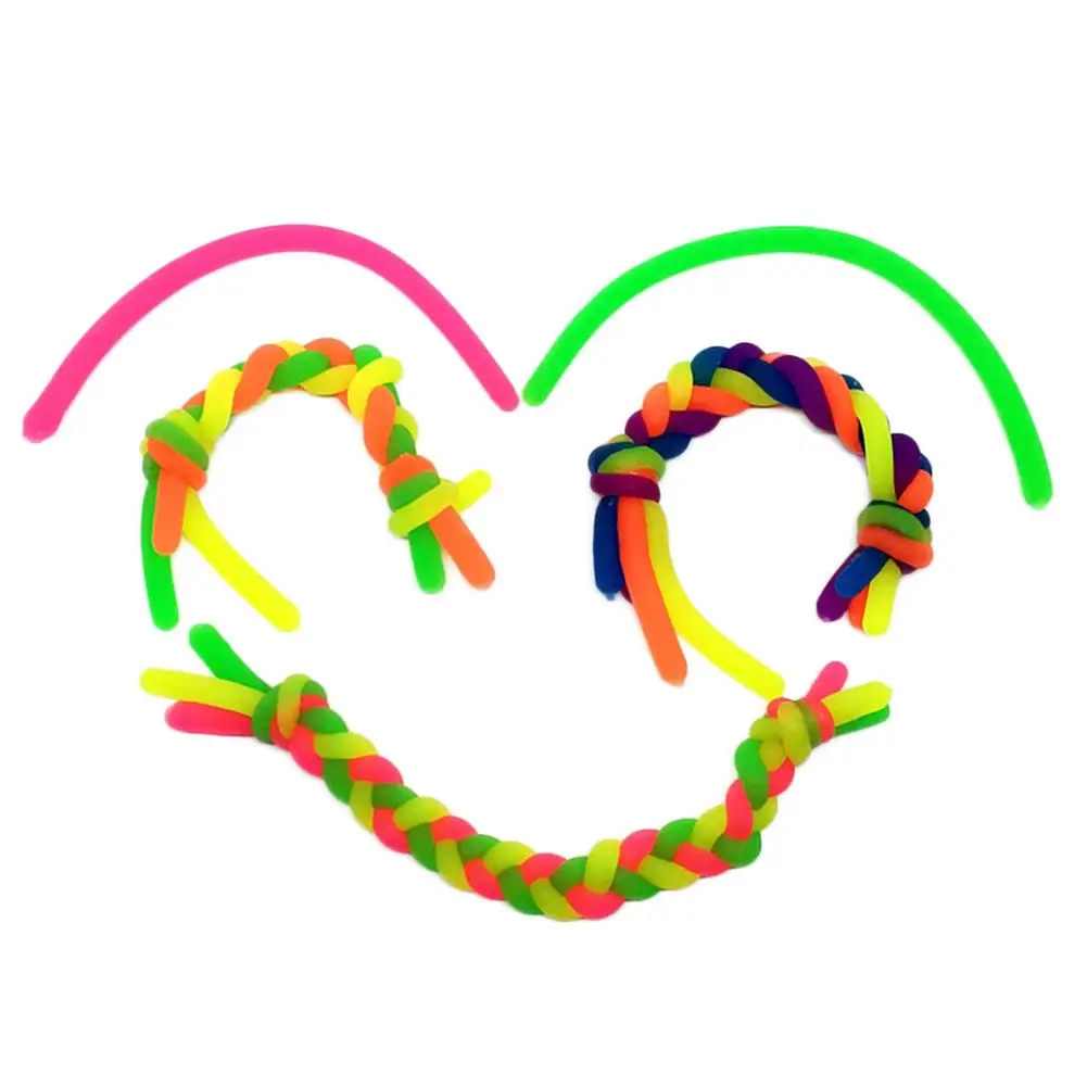 16PCS Anti-stress Decompression Rope TPR Soft Rubber Noodle Adult Anti-anxiety Toy Elastic Children Gift Wholesale | Игрушки и хобби