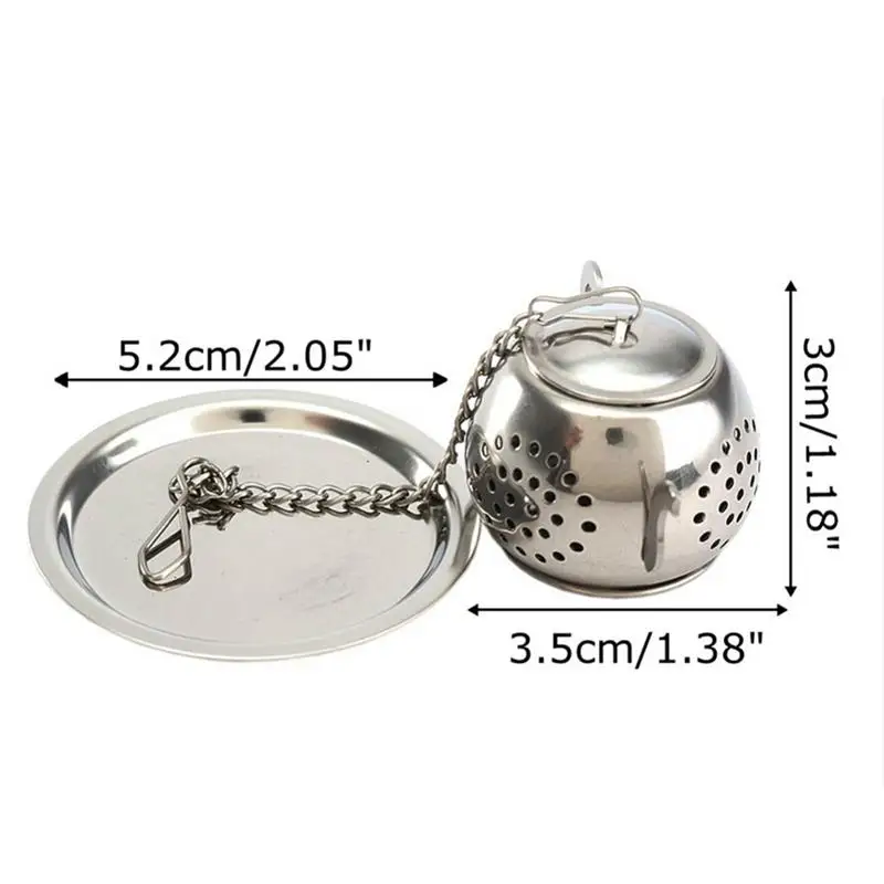 Stainless Steel Tea Infuser Reusable Loose Leaf Mesh Tea Filter Tea Strainer with Lid and Extended Chain Hook