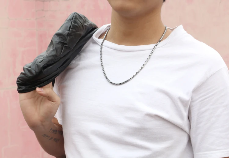 Однотонное серебряное ожерелье с кулоном дракона 100% Стерлинговое Серебро 925