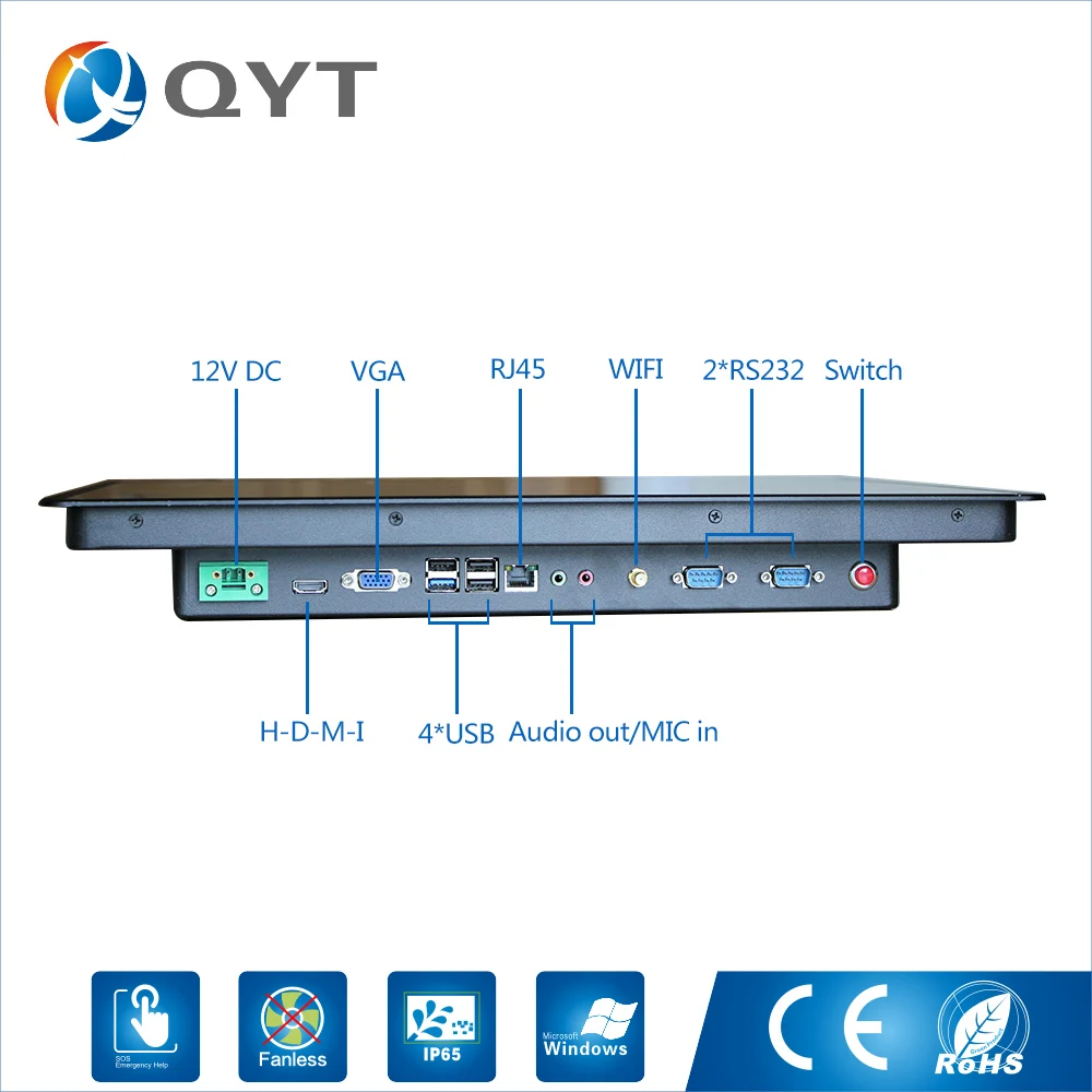 

19" industrial pc Intel 2.0GHz j1900 4usb/2rs232 All in one computer 4gb ddr3 32g ssd Capacitance touch screen 1280x1024