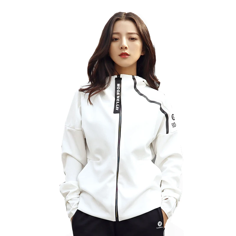 Voobuyla, Женская куртка для бега с капюшоном, с отверстием для большого пальца, куртка для йоги, куртка на молнии, одежда для фитнеса, топ, Спортивная Толстовка для спортивного зала