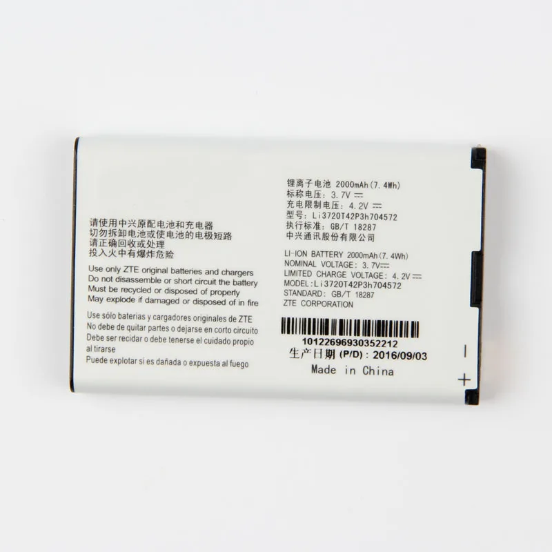 Оригинальный аккумулятор Li3720T42P3h704572 для телефона ZTE MF90M MF91 MF90 4G Wi Fi роутер 2000