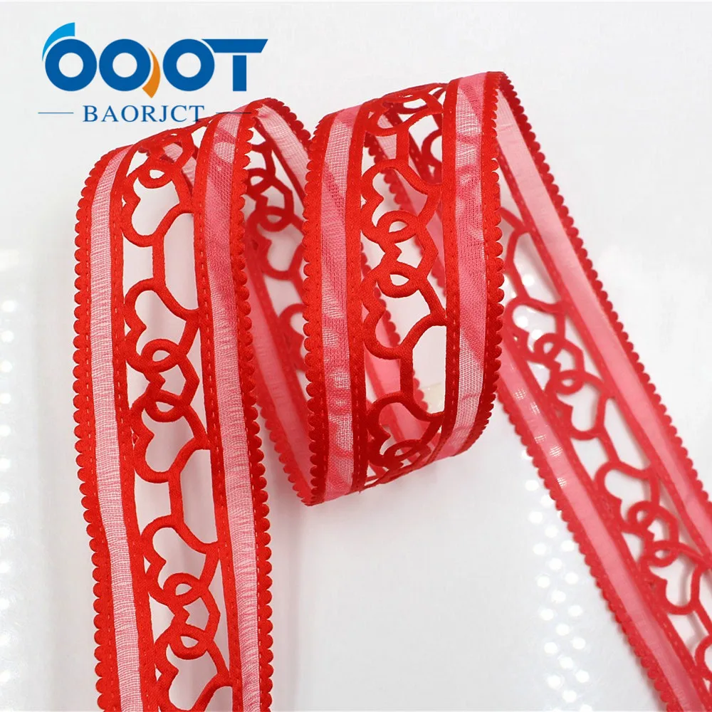 OOOT BAORJCT 17122317 горячая Распродажа 40 мм 10 ярдов полые цветы атласная лента DIY