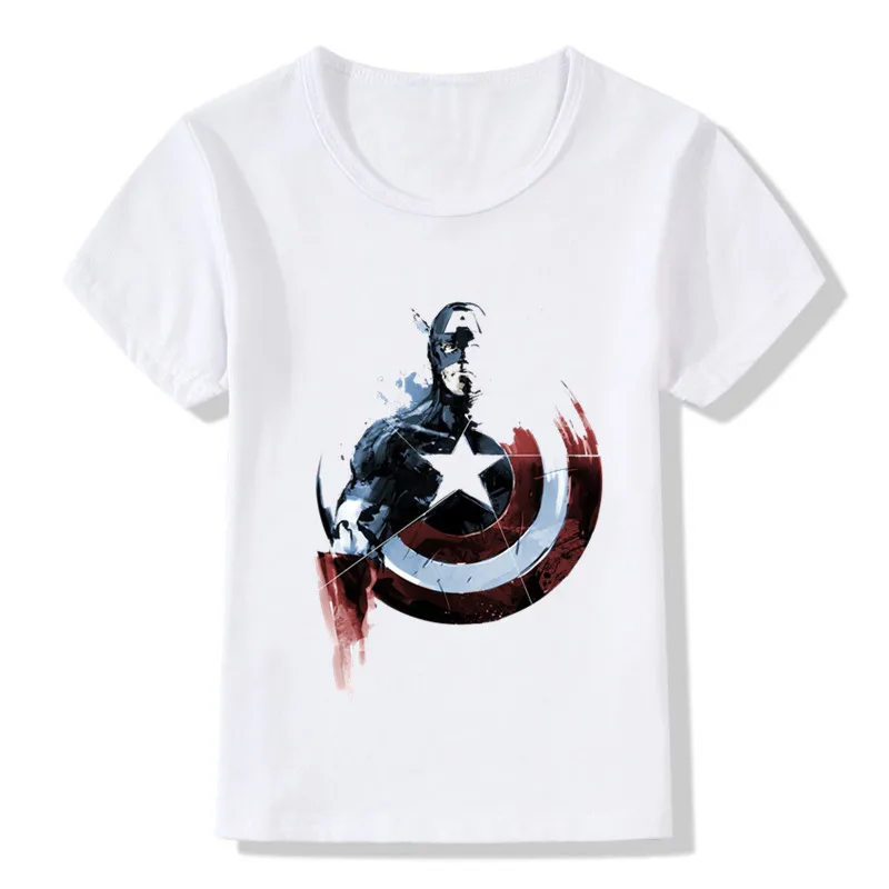 Детская футболка в стиле мстители Капитан Америка Щит детские летние топы одежда
