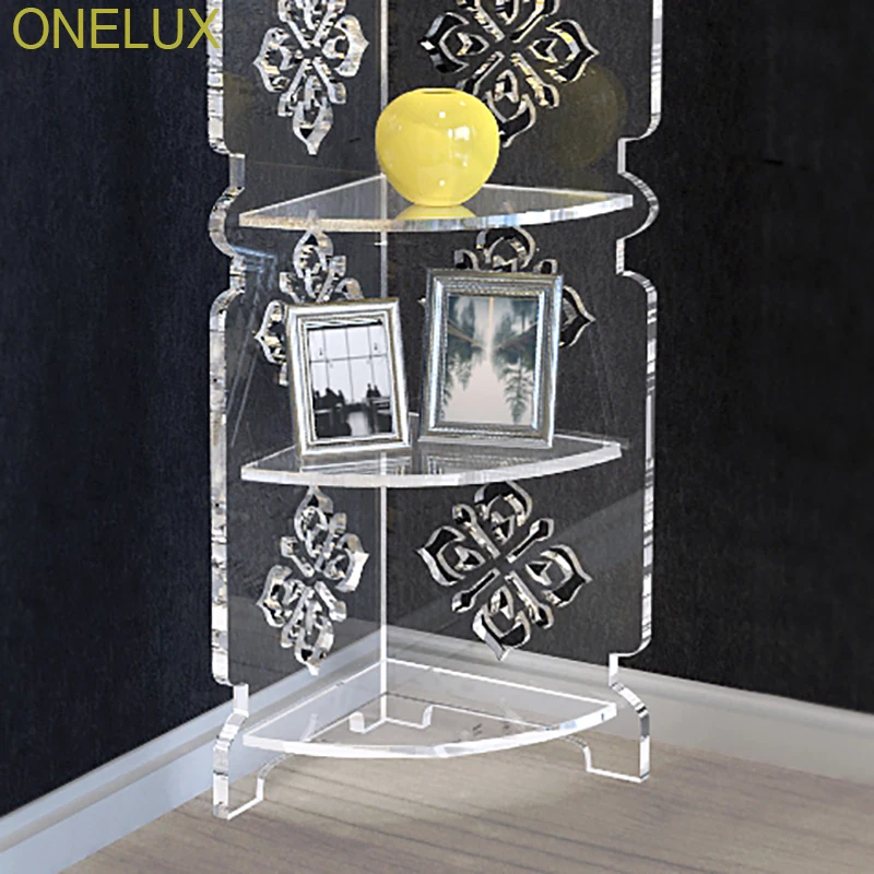 ONELUX 4 уровневая прозрачная акриловая угловая полка 31 Вт 22D 80H см|shelf|shelves corner |