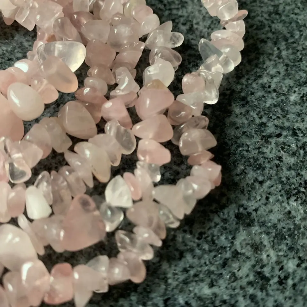 Кварцевые бусины 85 см с натуральным розовым кристаллом розы нити мини-камней