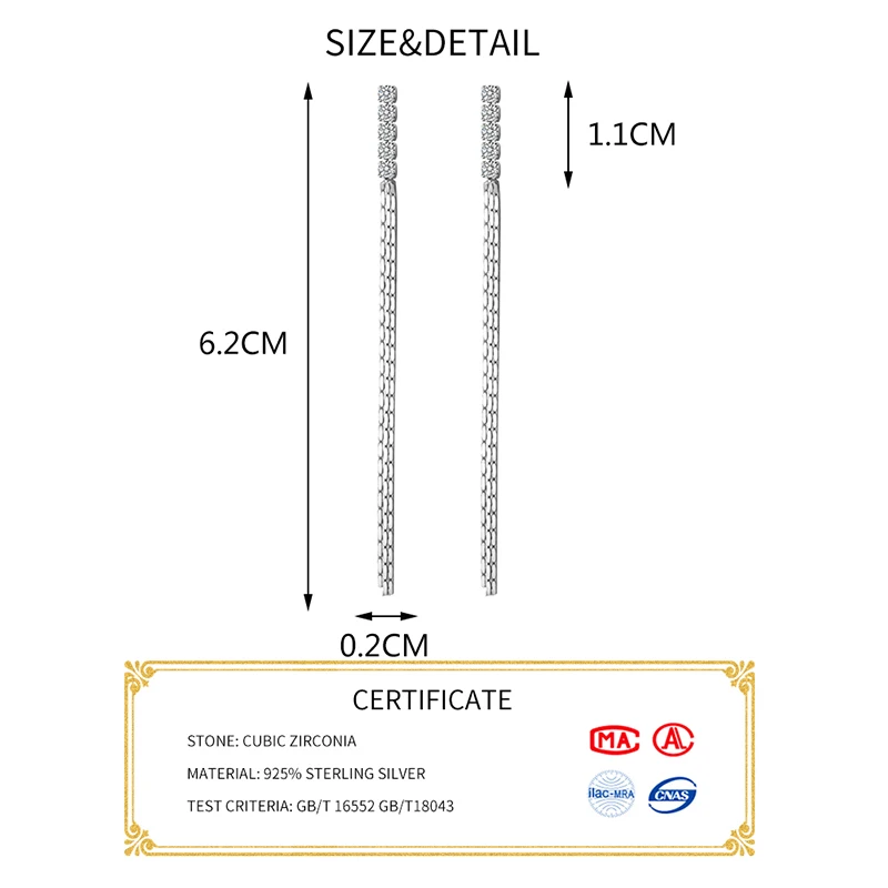 Женские серьги-кисточки из серебра 925 пробы с кристаллами | Украшения и
