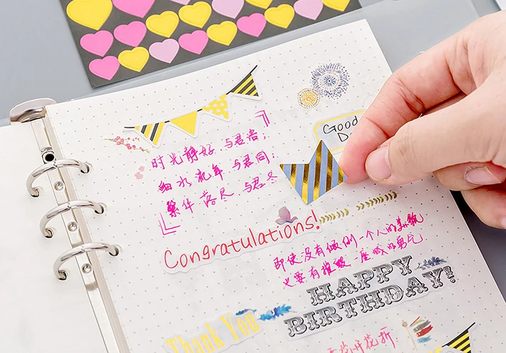 1 лист мультяшный геометрический дневник стикер s Post It Kawaii планировщик Memo DIY Скрапбукинг наклейка канцелярские товары новая детская игрушка наклейка s