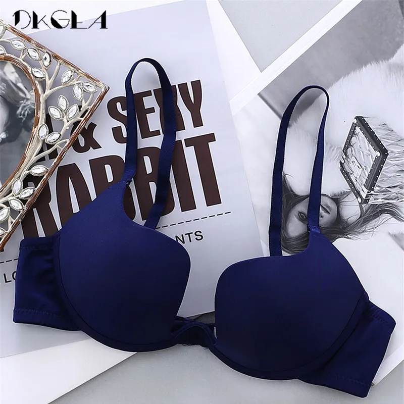 Синий Модный бюстгальтер с открытой спиной Lnvisible Lingerie C D кружка Глубокий U сексуальный бюстгальтер U Плунжер 1/2 Кубок Бюстгальтер Черное Женское Белье пуш ап Бюстгальтеры - Цвет: Синий