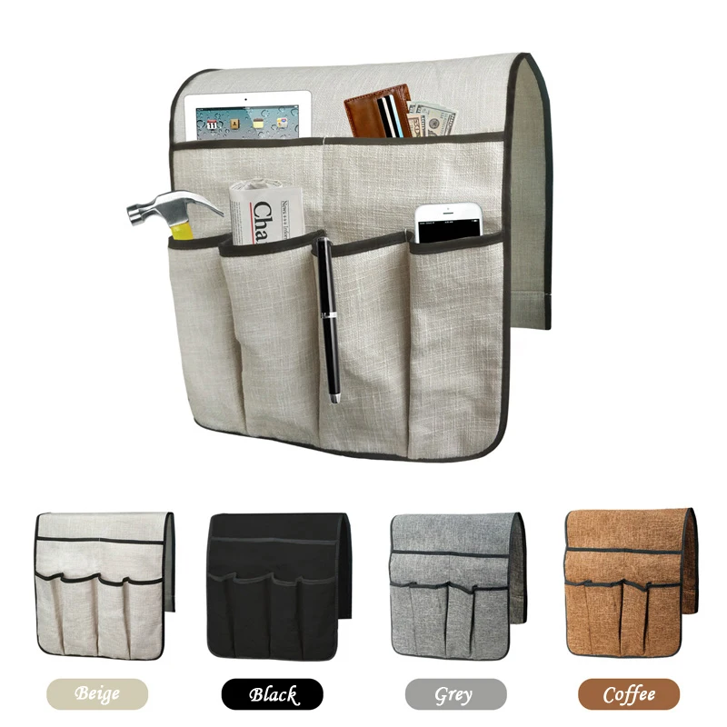 Хлопок лен ТВ пульт дистанционного управления органайзер 5 Карманов сотовые