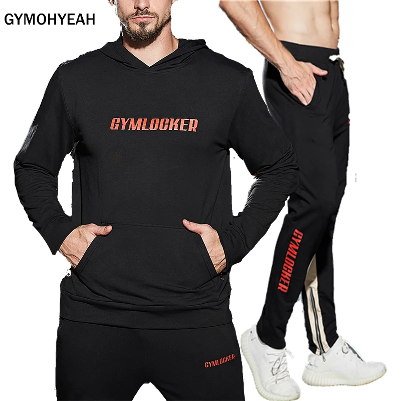 Спортивный костюм GYMOHYEAH мужской модная спортивная одежда худи и брюки