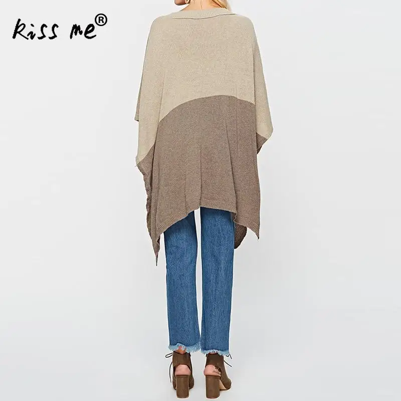 Irregular Women Sweater And Pullovers Designer Autumn V Neck Plus Size Mid-Long Style Knitted Loose Cloak Jumpers | Женская одежда