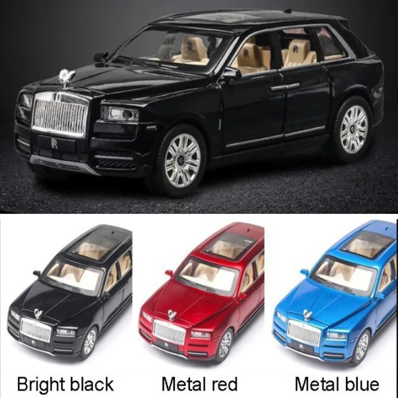 1:24 Rolls Royce Cullinan, модель автомобиля из сплава, большой размер, имитация внедорожника, металлическая модель автомобиля, светильник со звуком, вытяжка, 6 дверей