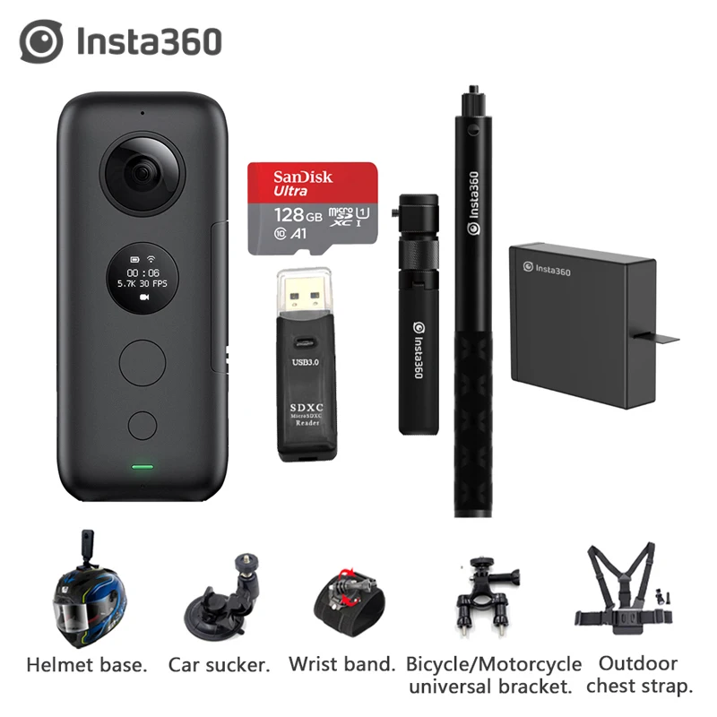 Insta360 ONE X 5 7 K VR 360 экшн-камера для iPhone и Android Insta зарядное устройство батареи время