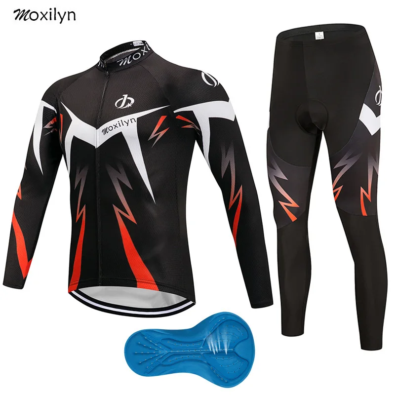 Moxilyn, набор Джерси для велоспорта, Зимняя Теплая Флисовая одежда MTB, одежда для велоспорта, одежда для велоспорта, мужская красная одежда для велоспорта - Цвет: without fleece set 2